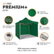 Shopping Tent 3x3 Green Zeltpro PREMIUM+