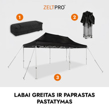 Shopping Tent 4x6 White Zeltpro PREMIUM+ with 4 walls, basket