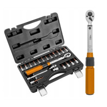 Neo Tools 1/4" dvikryptis sukimo momento raktas, 5-25NM, 21 vnt. rinkinys.