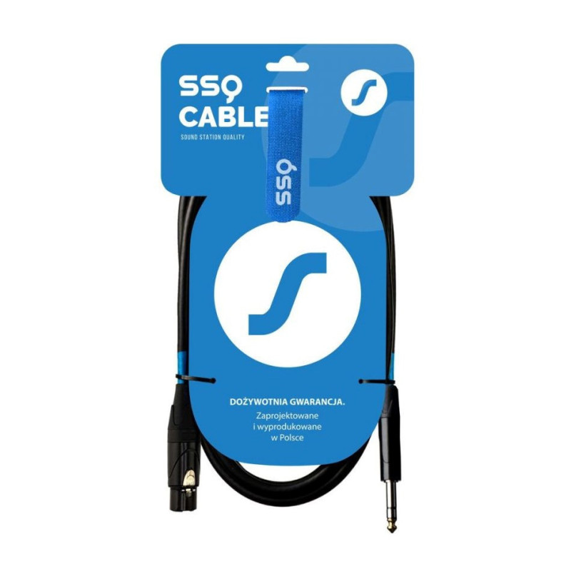 XLR Kabelis - SSQ 6,3 mm Stereo 1 m