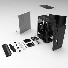 Computer Case - Gembird Fornax 2000 RGB Midi Tower ITX / ATX Black