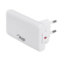 USB Įkroviklis - Akyga 65 W USB-C / USB-A GaN Įkroviklis Baltas