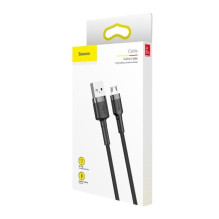 Kabelis - Baseus CAMKLF-CG1 Micro USB 2.0M 1.5A Greitas Įkrovimas Duomenų Perdavimo Juodas Kabelis - Baseus CAMKLF-CG1 Micro USB 2.0M 1.5A Greitas Įkrovimas Duomenų Perdavimo Juodas