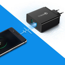 Sieninis Įkroviklis - UGREEN CD161 2× USB-A 36 W QC3.0 Juodas Sieninis Įkroviklis - UGREEN CD161 2× USB-A 36 W QC3.0 Juodas