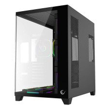 Kompiuterio Korpusas - RAMPAGE Juodas , RGB , ATX , Micro ATX , Mini-ATX , 41 cm , 16 cm , 7 x 120 mm Ventiliatorių