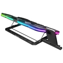 Laptop Cooling Stand - RAMPAGE Glacier 14-17.3" 11 Fans USB-C Hub Black Laptop Cooling Stand - RAMPAGE Glacier 14-17.3" 11 Fans USB-C Hub Black