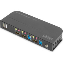 DIGITUS KVM jungiklis, 2-Port, HDMI 4K, Metallgehäuse