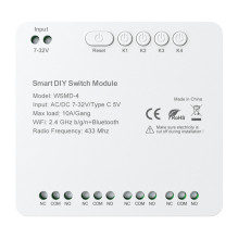 Smart Switch Module - AVATTO WSMD-4 32 V 4 Channel Wi-Fi Bluetooth 433 MHz RF USB-C 5 V