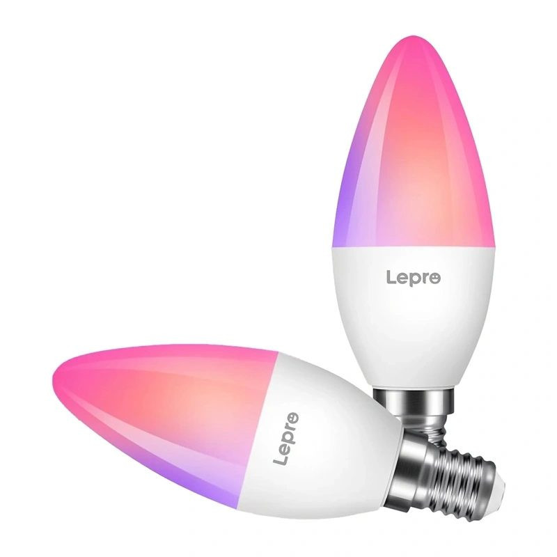 LED Šviestuvas - LEPRO BC1-EU-2-W E14 Wi‑Fi Bluetooth LED Lempučių Rinkinys, 2 Vnt.