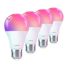 Išmanioji LED lemputė - LEPRO B1-EU-4 4 vnt. "Wi‑Fi" E27 lemputės, 8,5 W, 806 lm, RGB, 2700-5700 K