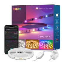 LED Šviesos Juosta - LEPRO S2 5 m Wi‑Fi Bluetooth RGBIC LED Juosta 2700-5700 K Alexa Google Assistant