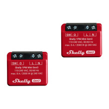 Išmanusis namų valdiklis - Shelly 1PM Mini Gen4 Zigbee / Matter 2 vnt. rinkinys, energijos stebėjimas, nuotolinis valdym