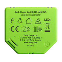 Išmanusis Šviesos Dimmeris - Shelly Dimmer Gen4 Zigbee / Matter, Pritaikomas Ryškumas, Naktinis Režimas, Be Neutralaus L