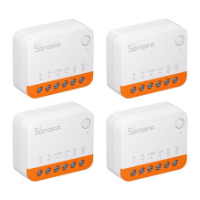 Išmaniųjų namų jungiklis - Sonoff MINIR4 4 vnt. rinkinys, 10 A, 100-240 V, 2,4 GHz Wi‑Fi, 39,5 × 33 × 16,8 mm