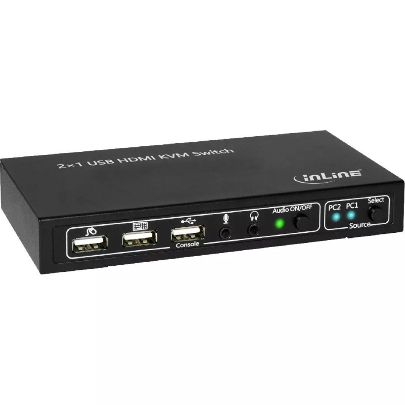 InLine The 2x1 HDMI KVM Switch 2x1 HDMI 4K2K USB 2.0 Hub with Audio