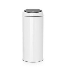 Brabantia Touch Bin 30L Round Plastic Stainless steel White