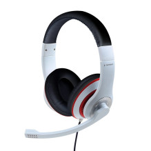 Gembird MHS-03-WTRDBK headphones / headset Wired Head-band Gaming Black Red White