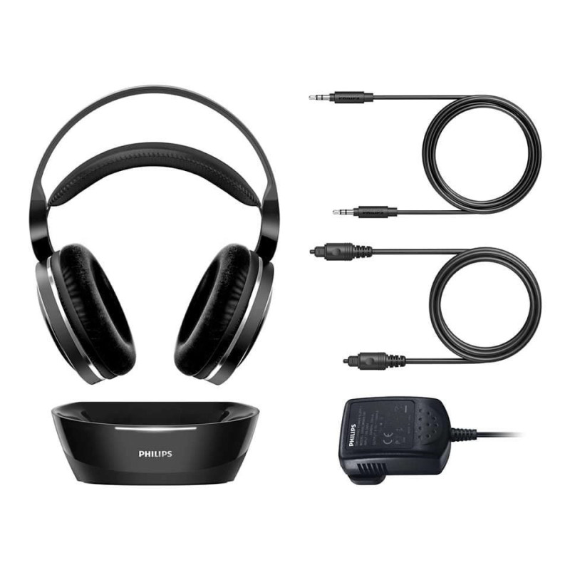 Philips SHD8850 / 12 ausinių / belaidės ausinės Head -juostos muzikos grotuvas, juodos spalvos