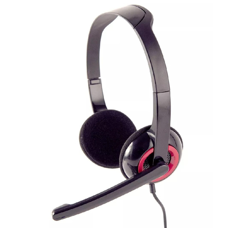 Gembird MHS-002 headphones / headset Wired Head-band Calls / Music Black Red