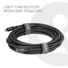 USB cable Club 3D CLUB3D CAC-2509 USB cable USB4 Gen 2x2 9 m USB C 20 Gbit / s 100 W Black USB cable Club 3D CLUB3D CAC-2509 USB cable USB4 Gen 2x2 9 m USB C 20 Gbit / s 100 W Black