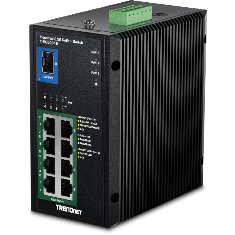 Nesvaldomas tinklo jungiklis TRENDnet 2.5G Ethernet (100 / 1000 / 2500) su PoE Black