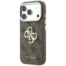 GUESS case for IPHONE 18 Pro / 17 Pro (4G &amp; Big Strass Logo) brown