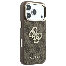 GUESS case for IPHONE 18 Pro / 17 Pro (4G &amp; Big Strass Logo) brown