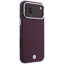 BMW case for IPHONE 18 Pro Max / 17 Pro Max compatible with MagSafe (Sign Deboss Quilted Metal Logo) burgund