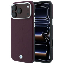 BMW case for IPHONE 18 Pro Max / 17 Pro Max compatible with MagSafe (Sign Deboss Quilted Metal Logo) burgund