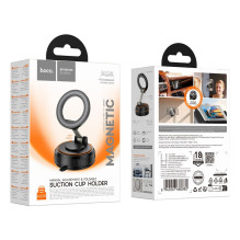 Car phone holder compatible with MagSafe with suction cup Hoco H105 black Car phone holder compatible with MagSafe with suction cup Hoco H105 black