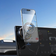 Car phone holder compatible with MagSafe with suction cup Hoco H105 black Car phone holder compatible with MagSafe with suction cup Hoco H105 black
