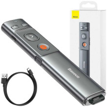 Baseus Orange Dot Wireless Presenter (Red Laser)(Charging) Grey
