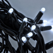 Lauko ir vidaus girlianda (šaltai baltos LED lemputės) 10 m PROLED juoda