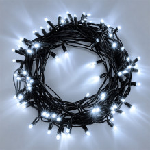 Lauko ir vidaus girlianda (šaltai baltos LED lemputės) 20 m PROLED juoda