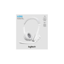 LOGITECH H390 Ausinės su laidiniu USB-A, balkšvos LOGITECH H390 Ausinės su laidiniu USB-A, balkšvos