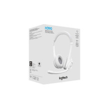 LOGITECH H390 Headset on-ear wired USB-A off-white