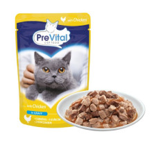 PREVITAL Vištienos padaže - šlapias kačių ėdalas - 100 g PREVITAL Vištienos padaže - šlapias kačių ėdalas - 100 g