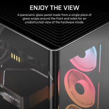„Corsair 4500X LX-R RGB“ grūdinto stiklo „mid-tower“ korpusas, juodas „mid-tower“ korpusas