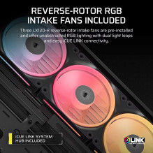 „Corsair 4500X LX-R RGB“ grūdinto stiklo „mid-tower“ korpusas, juodas „mid-tower“ korpusas