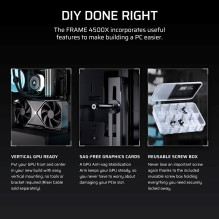 „Corsair 4500X LX-R RGB“ grūdinto stiklo „mid-tower“ korpusas, juodas „mid-tower“ korpusas