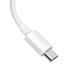 USB Kabelis - Baseus Simple Wisdom Data Cable Kit (2PCS, 1.5m, 2.1A, White)