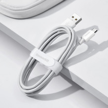 USB Kabelis - Baseus Simple Wisdom Data Cable Kit (2PCS, 1.5m, 2.1A, White)