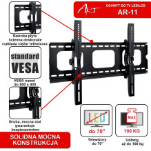 ART AR-11 TV laikiklis 177.8 cm (70") Black ART AR-11 TV laikiklis 177.8 cm (70") Black