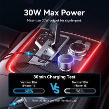 MOBILE CHARGER CAR USB / 3P BLACK FFOB0 VENTION