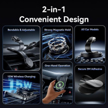 MOBILIOJO ĮKROVIKLIS AUTOMOBILIUI MAGNETINIS / WRL JUODAS KSJB0 VENTION