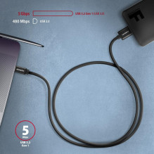 CABLE USB-C TO MICRO-B 1M / SPEED BLK BUMM3-CM10AB AXAGON
