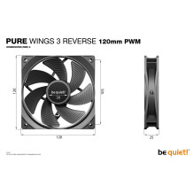 Korpuso ventiliatorius 120 mm Pure Wings 3 / PWM 3 vnt. pakuotė BL137 Be Quiet