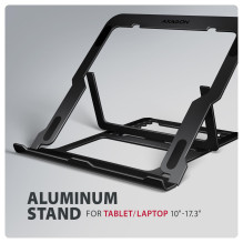 NB ACC STOVAS 10"-17.3" / ALIUMINIS JUODAS STND-LAB AXAGON