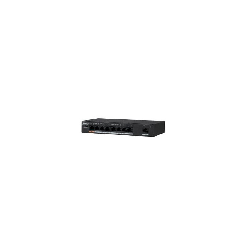 Jungiklis, DAHUA, L2 tipas, darbalaukis / stovas, stovas, 1x10Base-T / 100Base-TX / 1000Base-T, PoE prievadai 8, 96 vata
