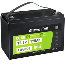 Green Cell Žalias Cell CUBE LiFePO4 125Ah 12,8V 1600Wh liio geležies fosfato baterija kemperiui, sauls energijai, neprij Green Cell Žalias Cell CUBE LiFePO4 125Ah 12,8V 1600Wh liio geležies fosfato baterija kemperiui, sauls energijai, neprij